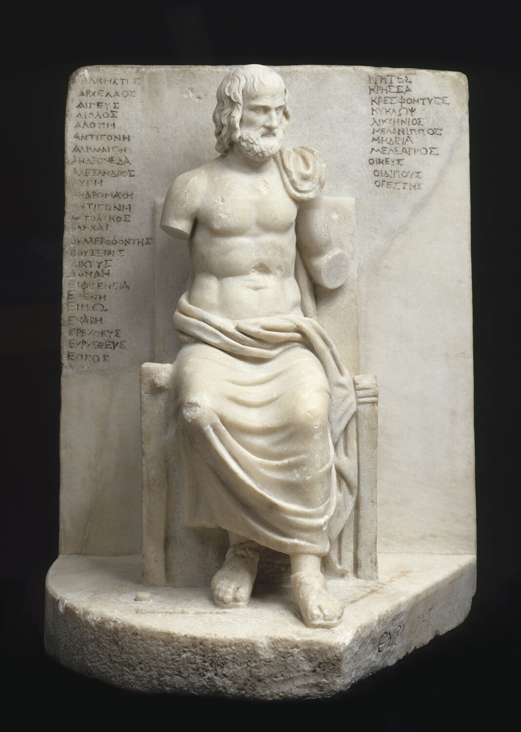 Statuette d'Euripide, romain impérial

Date de création/fabrication : IIe s. ap. J.-C. (?) (100 - 200)