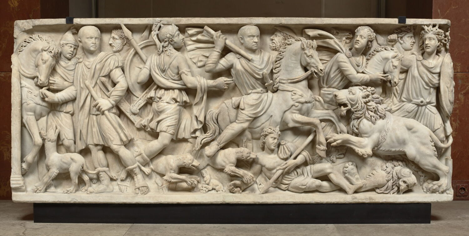 Sarcophage de la chasse au lion, romain impérial

Date de création/fabrication : 2e quart IIIe s. ap. J.-C. (vers 235)