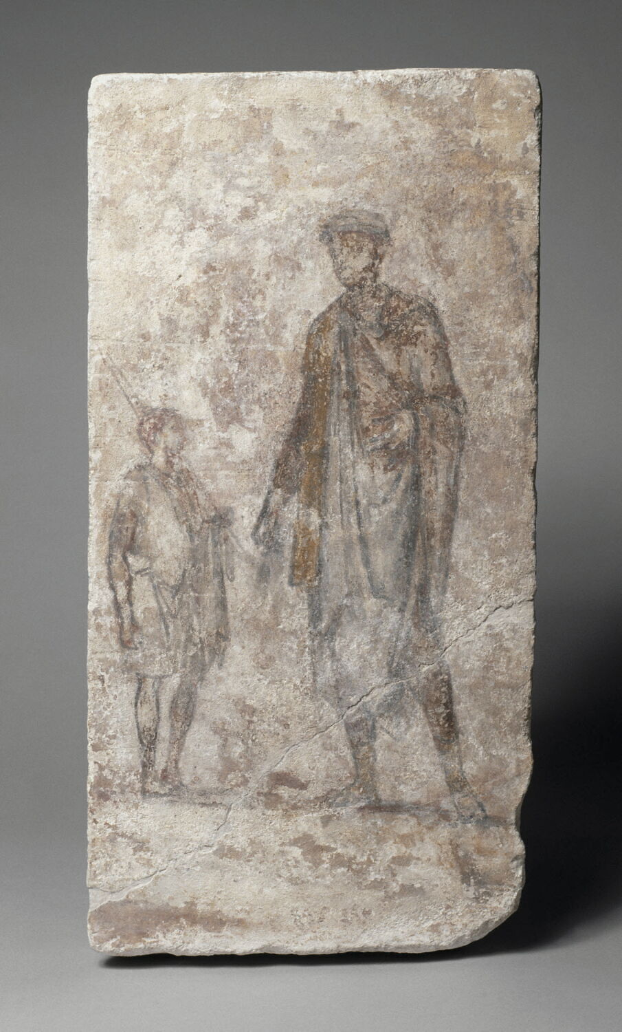 Stèle funéraire, guerrier et serviteur, hellénistique

Date de création/fabrication : 4e quart IVe s. av. J.-C. ; 1e moitié IIIe s. av. J.-C. (-325 - -250)