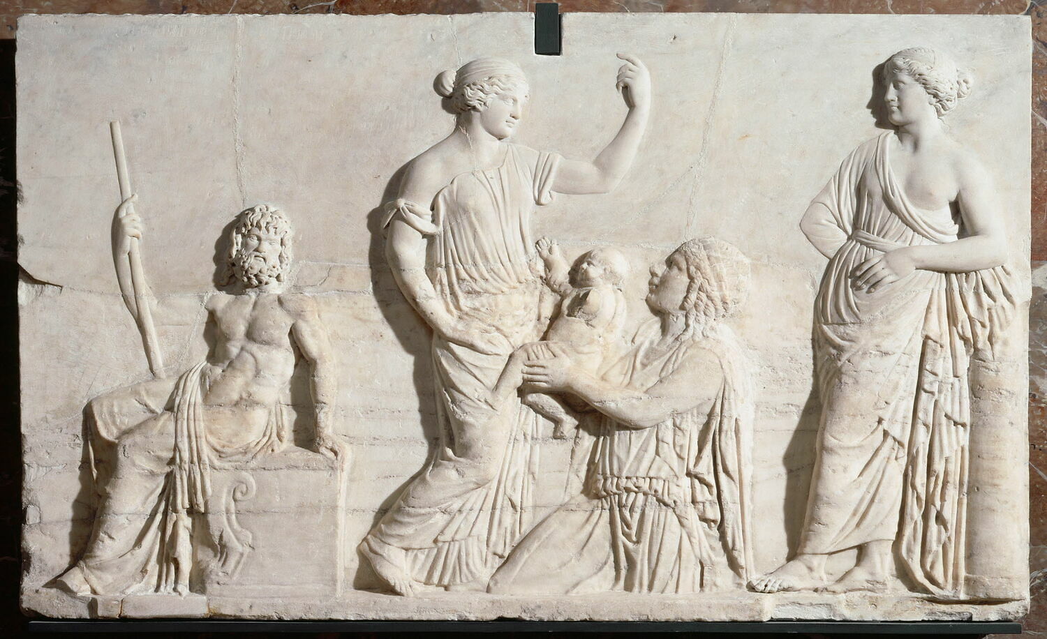 Relief, naissance d'Erichthonios, romain impérial

Date de création/fabrication : 1e moitié IIe s. ap. J.-C. (époque d'Hadrien) (100 - 150)