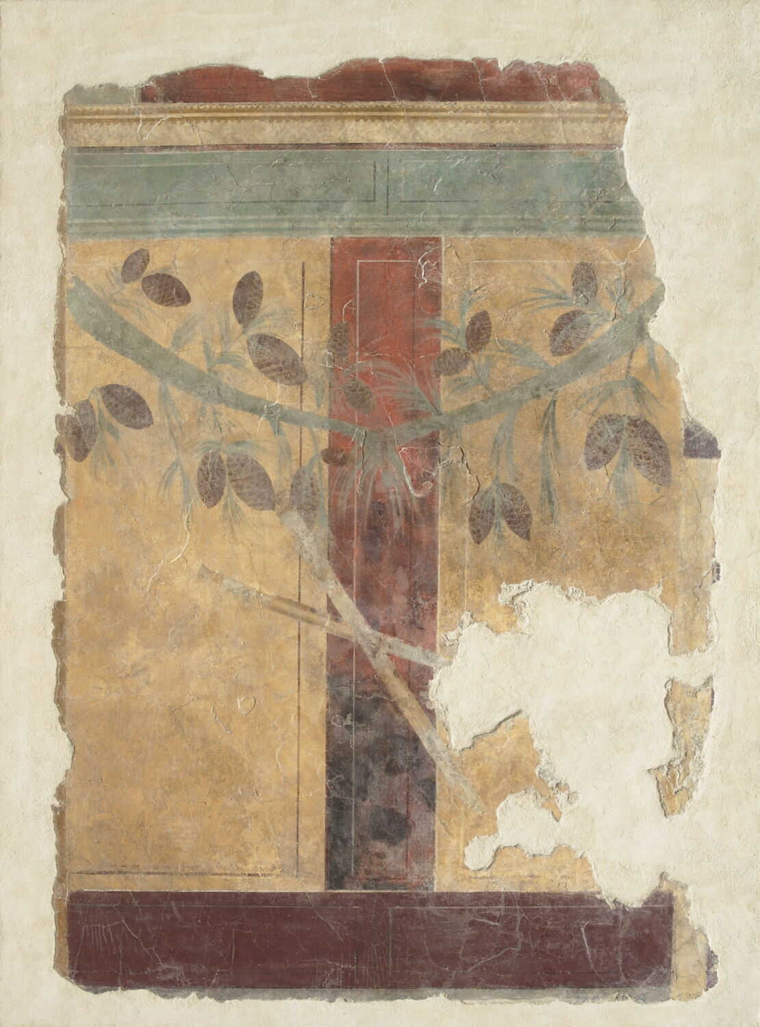 peinture murale, romain républicain ; 2e style

Date de création/fabrication : 3e quart Ie s. av. J.-C. (-50 - -40)