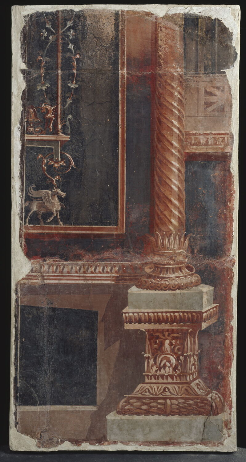 peinture murale, romain impérial ; 4e style

Date de création/fabrication : 2e moitié Ie s. ap. J.-C. (45 - 79)