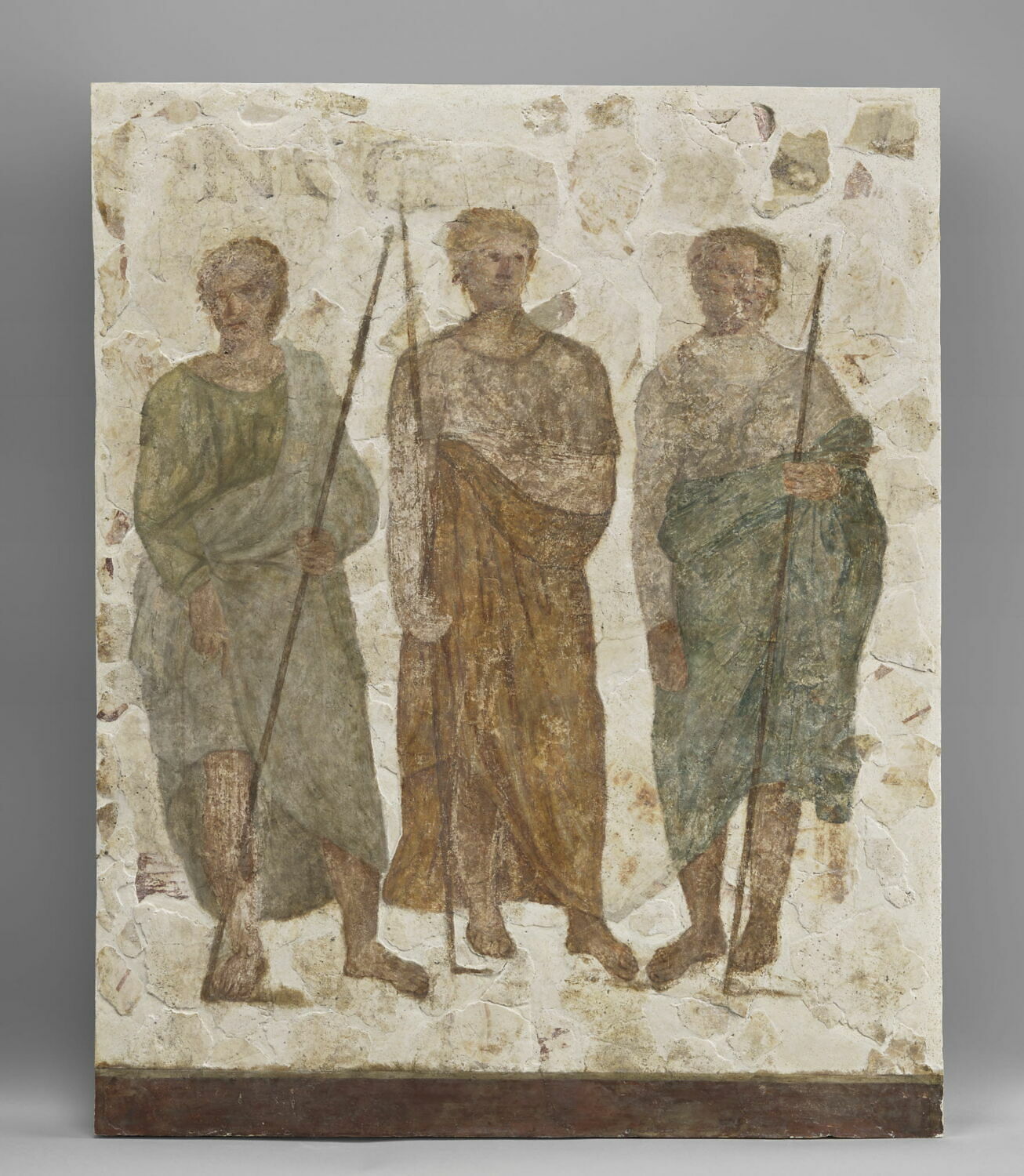 peinture murale, romain impérial

Date de création/fabrication : 1e moitié IIIe s. ap. J.-C. (?) (Fragments d'enduits) et XIXe s. ap. J.-C. (Assemblage en panneau) (200 - 250 et 1800 - 1900)