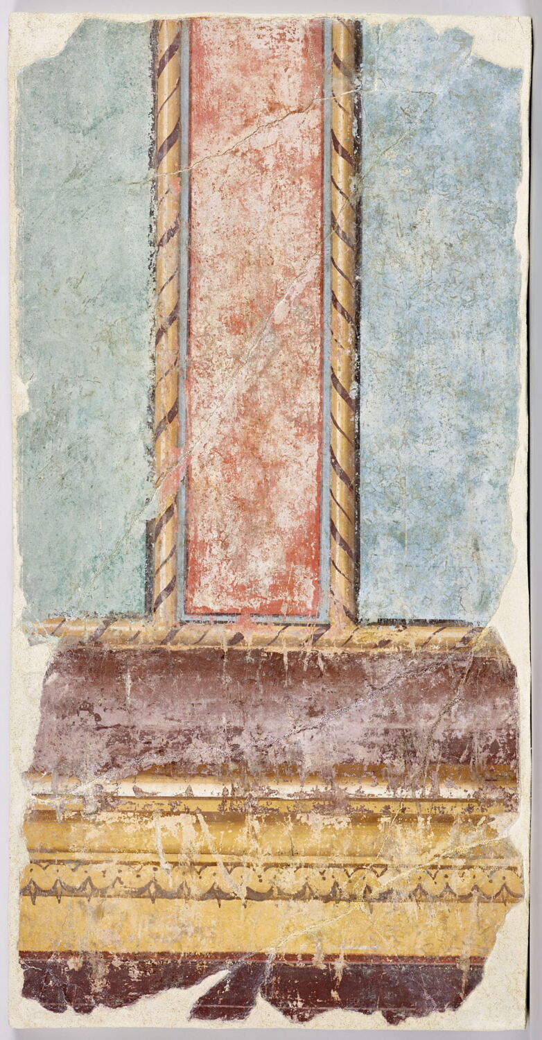 peinture murale, romain impérial ; 2e style

Date de création/fabrication : 4e quart Ie s. av. J.-C. (vers -20)