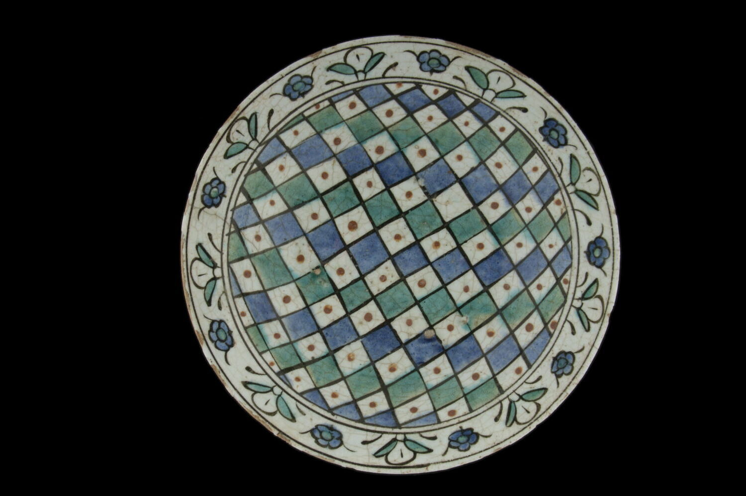 Plat  d cor de damier  Louvre Collections