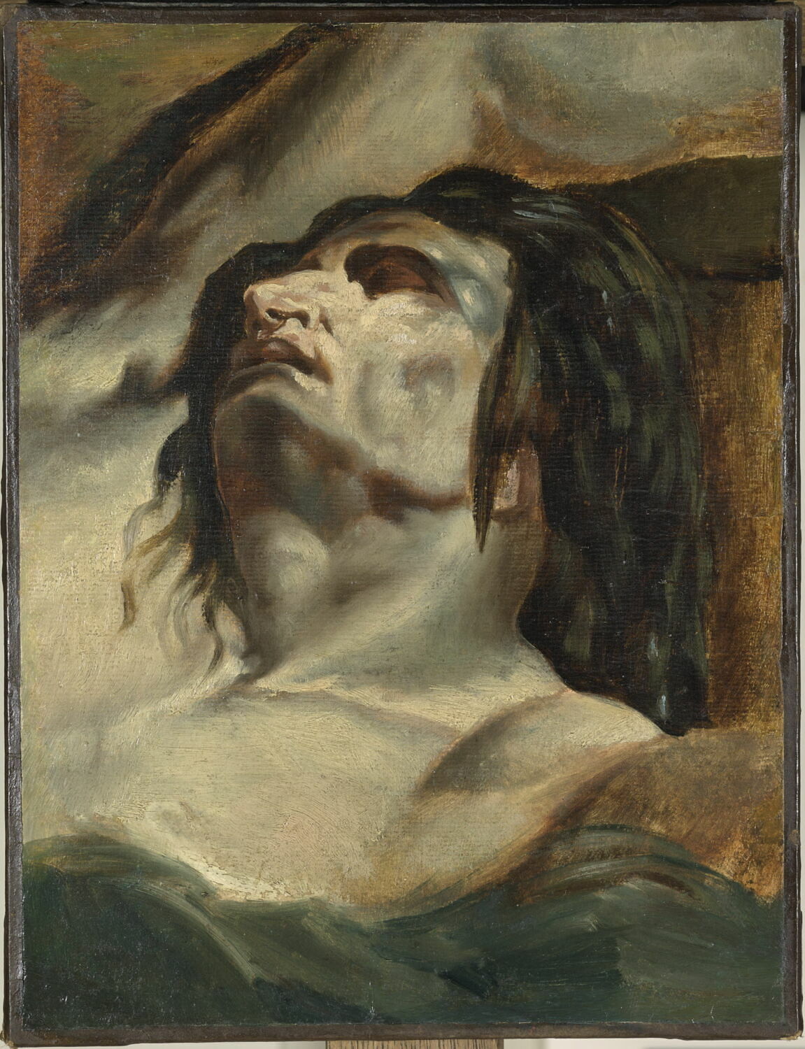 Étude de la tête d'un damné pour Dante et Virgile aux Enfers, Delacroix, Eugène, vers 1822