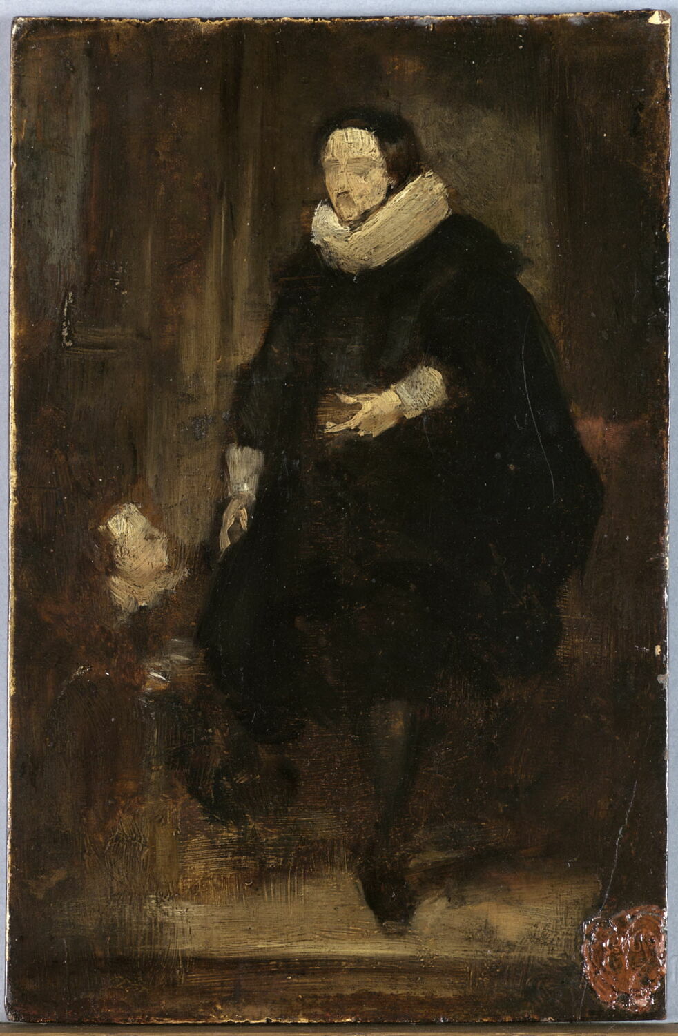 Copie d'après Antoon Van Dyck, portrait d'un homme de qualité et de son enfant, Delacroix, Eugène, 1800 - 1900