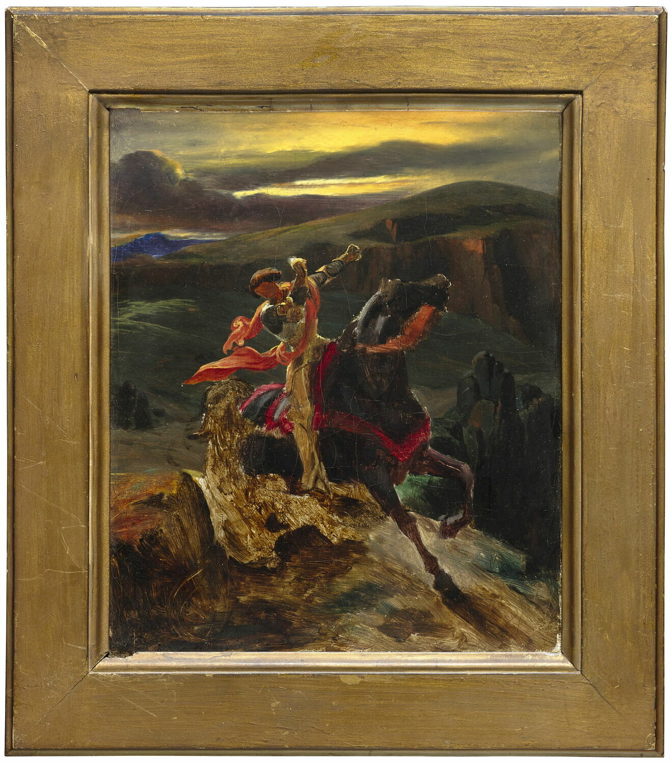 Saint Georges et le dragon, esquisse, Delaroche, Paul, 2e quart du XIXe siècle (vers 1829 - 1830)