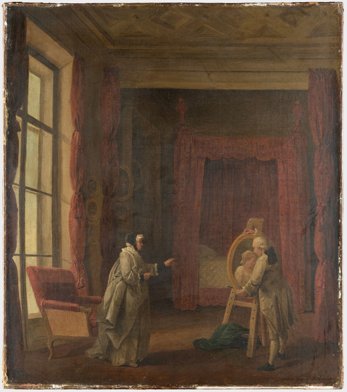 Un artiste présente un tableau à Madame Geoffrin, Юбер Робер, третья четверть XVIII века (ок. 1773)