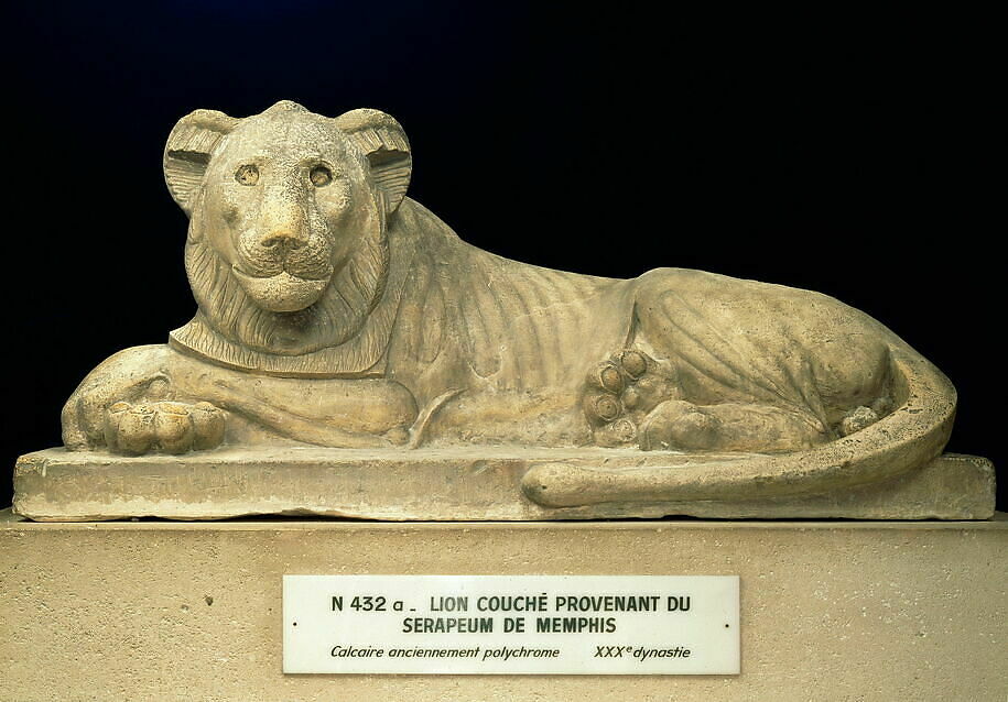 statue ; Lion du Sérapéum Louvre Collections