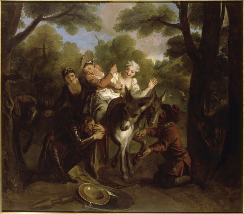 Don Quichotte trompé par Sancho prend une paysanne pour Dulcinée ...