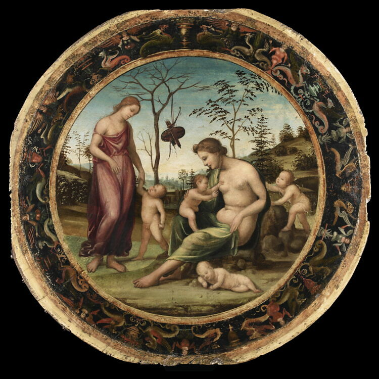 Terrestrial Venus with Eros and Celestial Venus with Anteros and Two Cupids