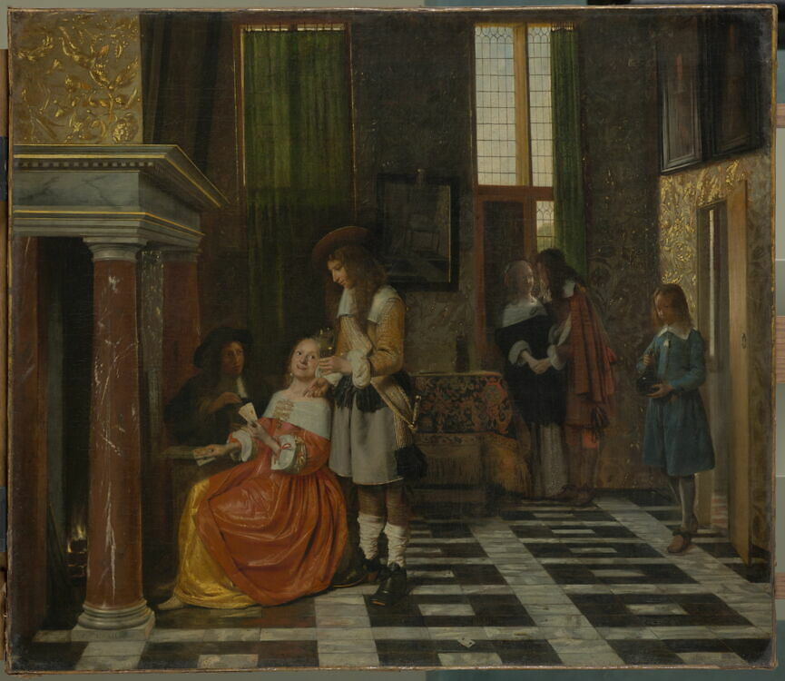 Card Players in an Opulent Interior