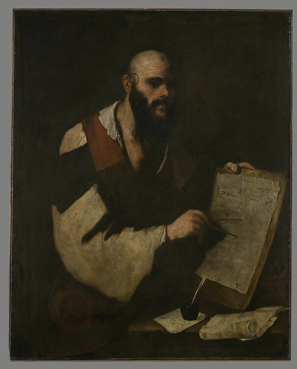 Philosopher Drawing Geometrical Figures with a Pair of Compasses
