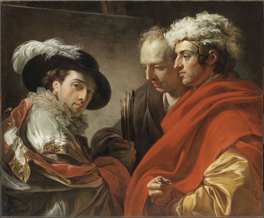 Triple portrait de l'artiste, de l'architecte Pierre Rousseau et du ...