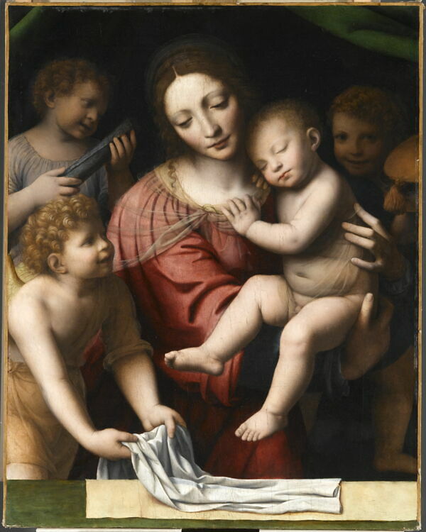 Madonna and Sleeping Child with Three Angels