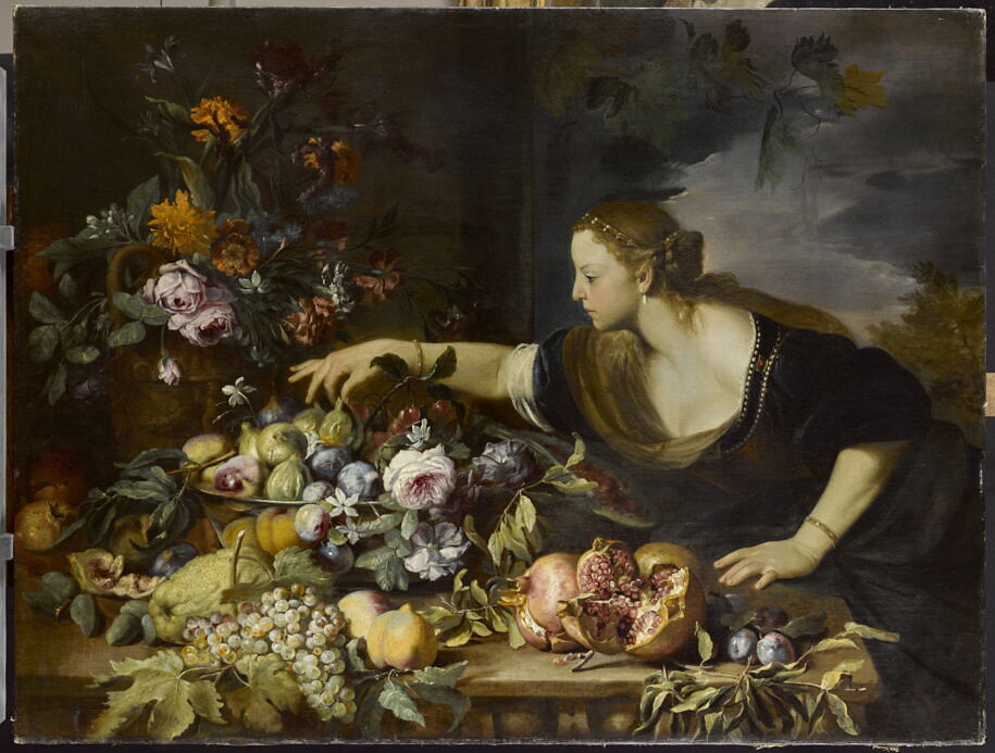 Woman Grasping Fruits