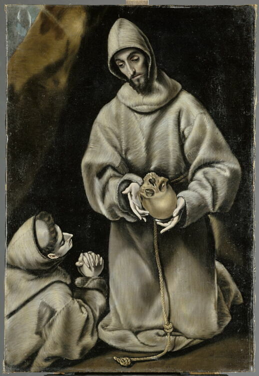 Saint François d'Assise et frère Léon méditant sur la mort Louvre