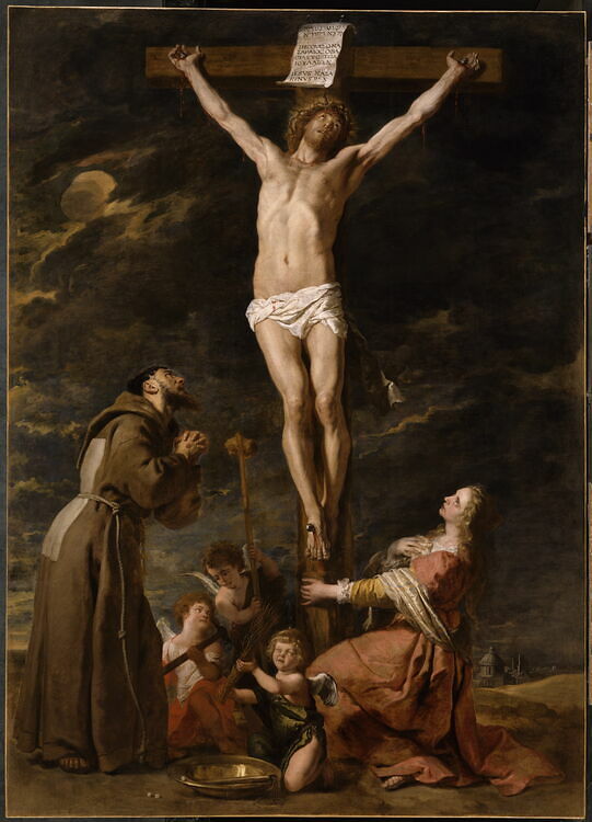 Le Christ en croix entre sainte Madeleine et saint François - Louvre  Collections