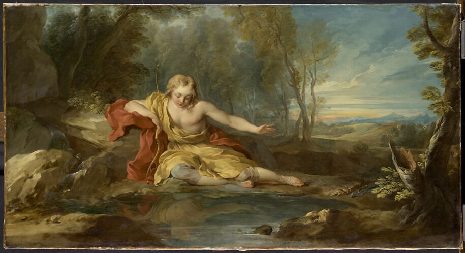 Narcisse contemplant son reflet dans l'eau - Louvre site des collections