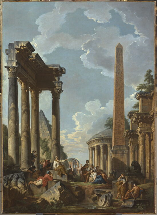 Architectural Capriccio with a Preacher in Roman Ruins