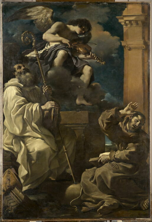 St. Francis in Ecstasy with St. Benedict and an Angel