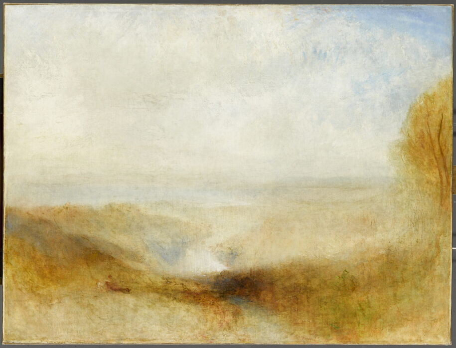 Landscape with a river and a bay in the background