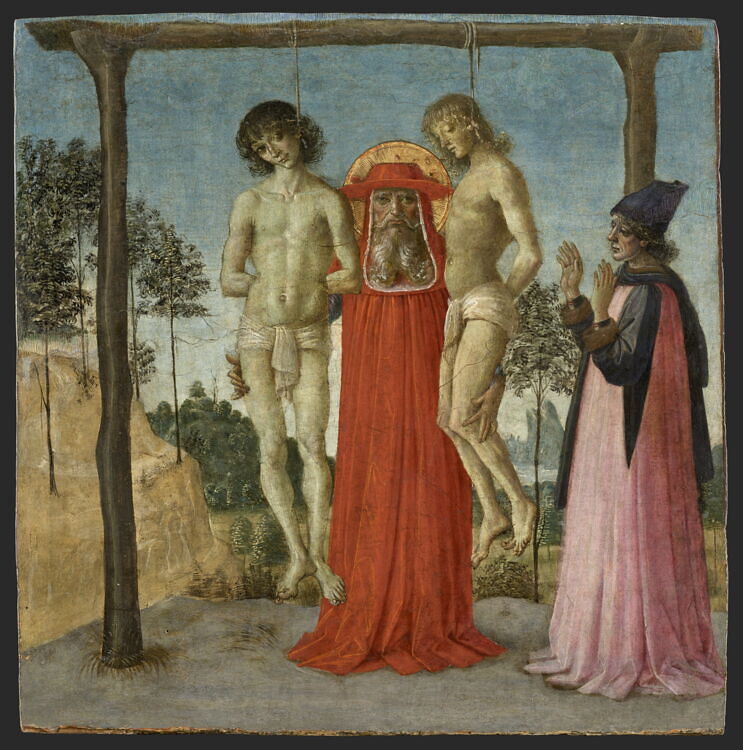 St. Jerome Supporting Two Hanged Young People