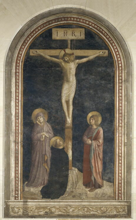 Crucifixion with St Dominic praying