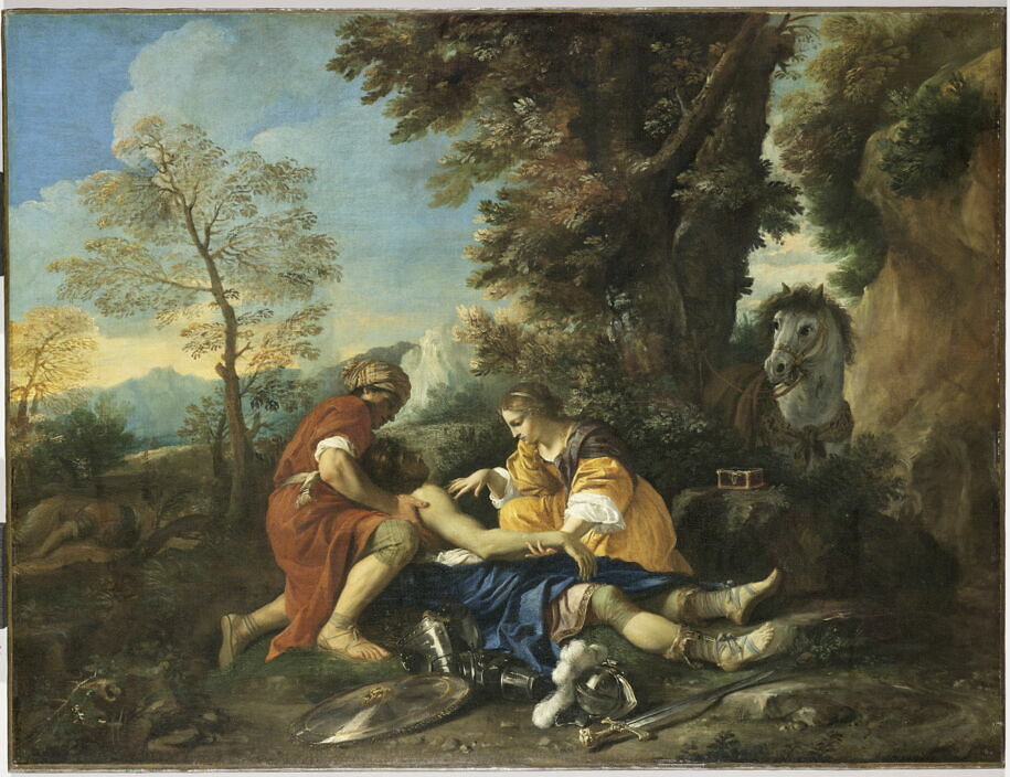 Erminia and Valfrino Tending the Wounded Tancred After the Battle with Argante