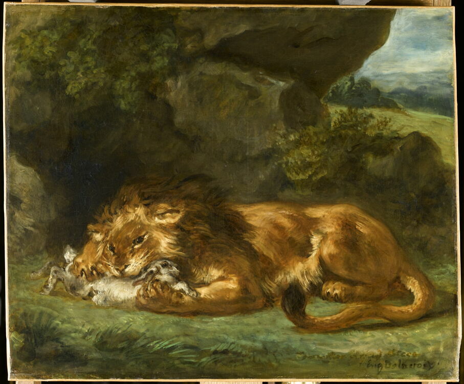 Lion Devouring a Rabbit