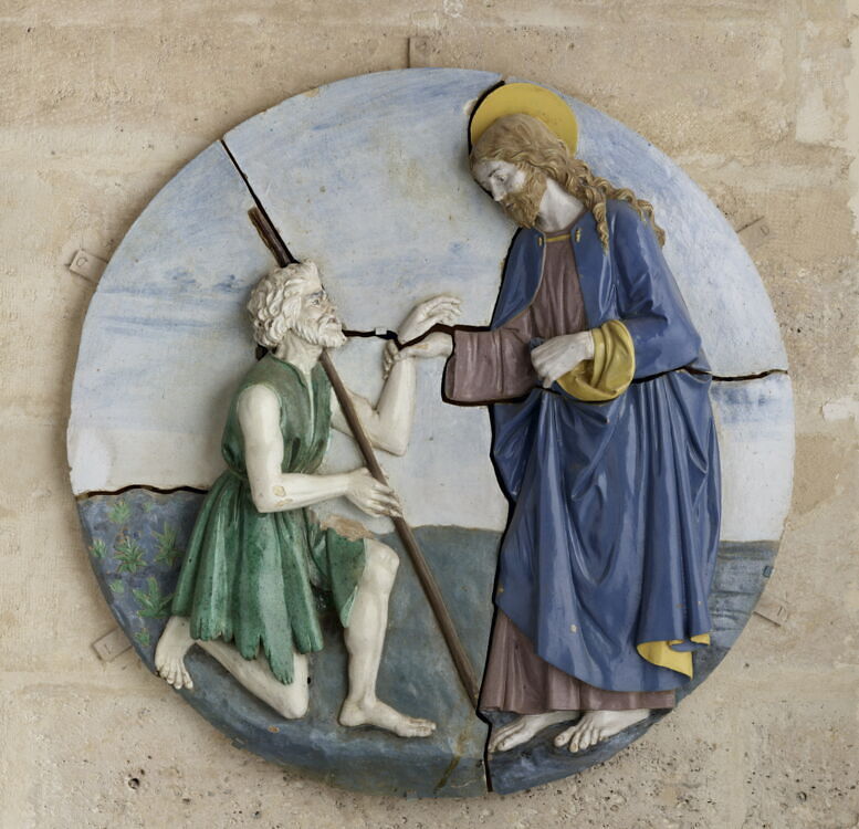 Christ comforting a poor man