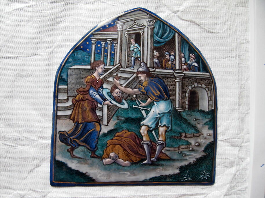 Plaque : Décollation de saint Jean Baptiste - Louvre site des collections
