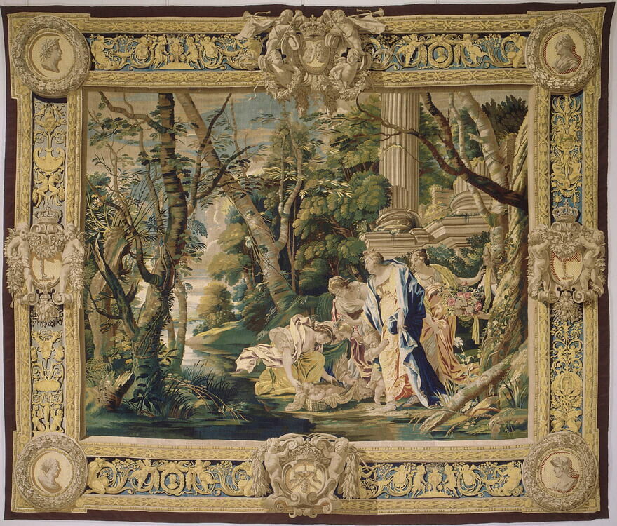 Moïse sauvé des eaux, de la tenture de L'Ancien Testament Louvre