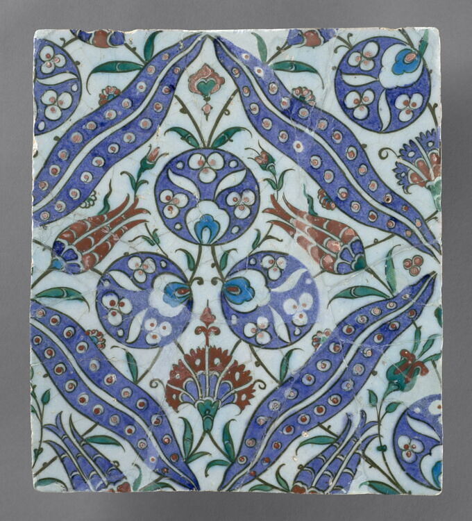 Carreau aux tigrures, triples ocelles, tulipes et oeillet - Louvre site ...