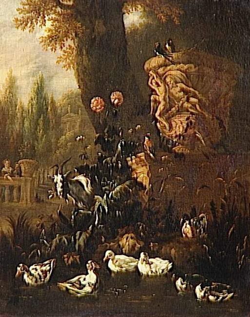 Canards et chèvres dans un parc, Begeyn, Abraham Jansz., XVIIe siècle (1600 - 1700)
