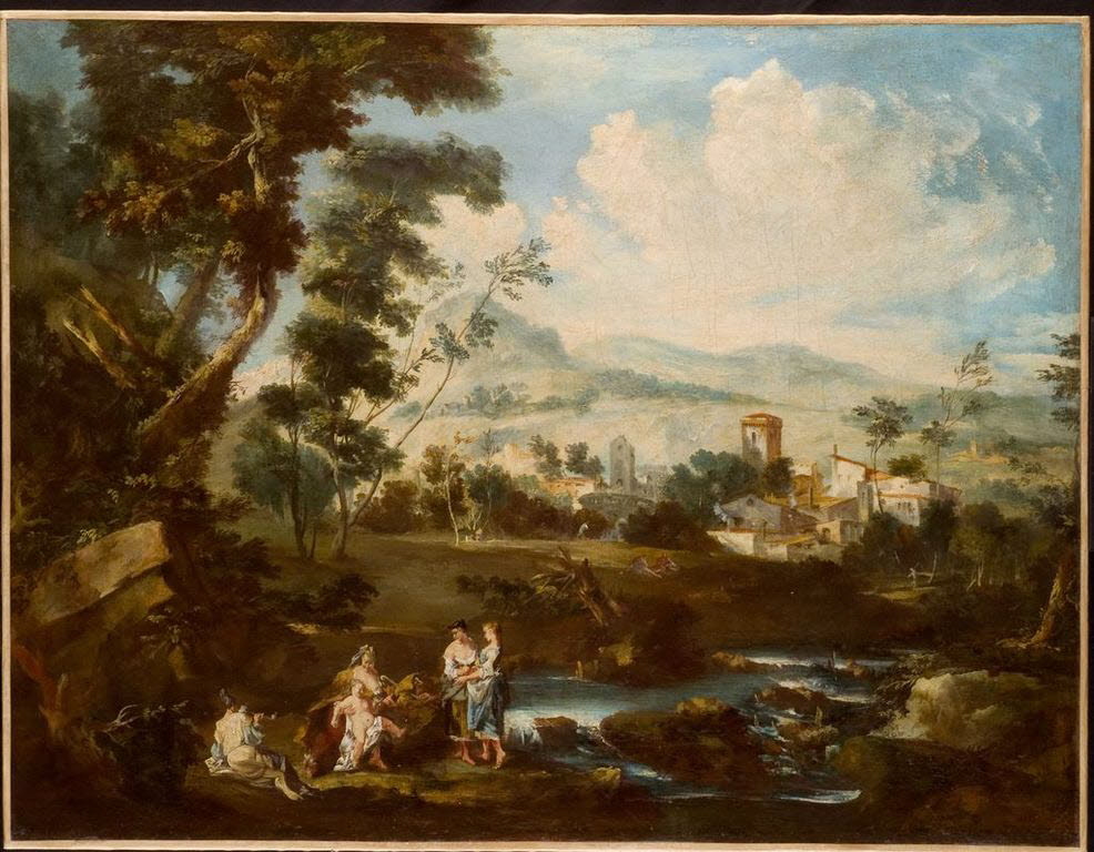 Paysage avec figures, Italie, XVIIIe siècle (1700 - 1800)