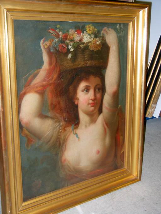 Jeune fille portant une corbeille de fleurs, Callet, Antoine François, XVIIIe siècle (1700 - 1800)