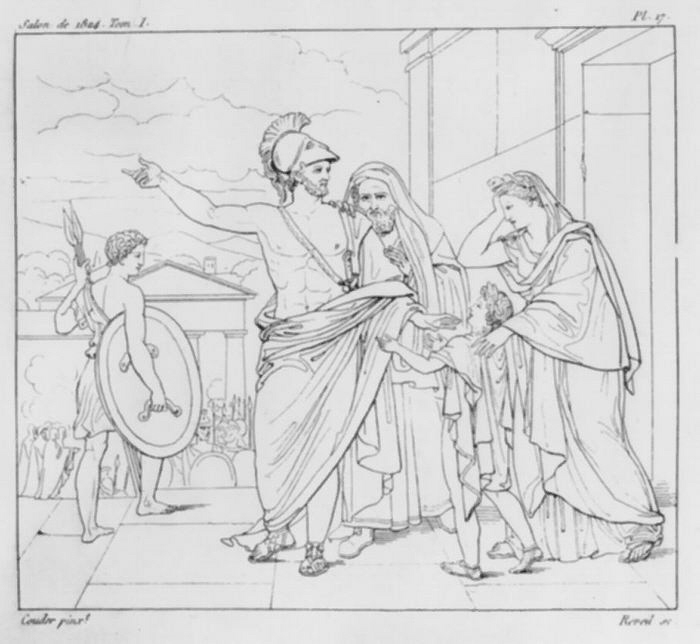 Le Départ de Léonidas, Couder, Auguste, XIXe siècle (1800 - 1900)