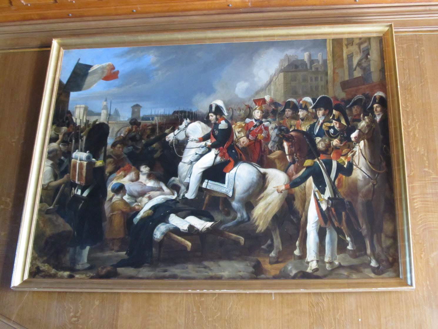 Le Roi Louis-Philippe rencontrant un blessé le 6 juin 1832, Debay, Auguste-Hyacinthe, XIXe siècle (Salon de 1835) (1835)