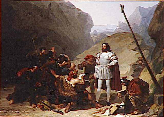Le poète Arioste respecté par des brigands, Mauzaisse, Jean Baptiste, 1e quart du XIXe siècle (1817)
