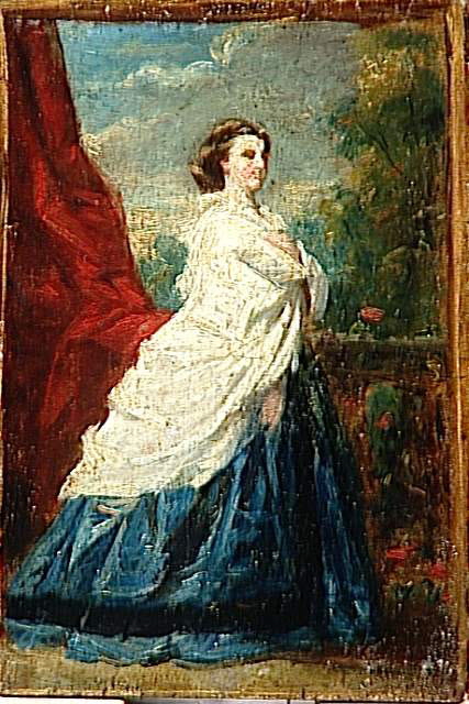 Portrait de dame en pied, esquisse, Isabey, Eugène, XIXe siècle (1800 - 1900)