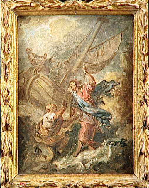 Le Christ marchant sur les eaux, Anonyme, XVIIIe siècle (Vers 1750) (1750)