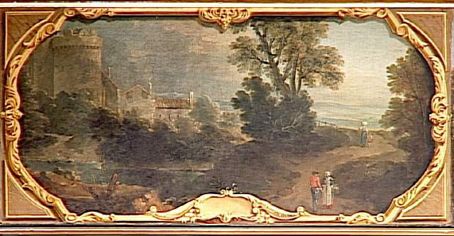 Paysage avec cours d'eau et château fort, France, XVIIIe siècle (1700 - 1800)