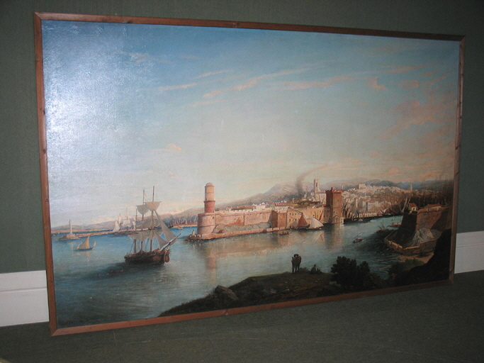 Vue de Marseille, prise du palais du Pharo, Leconte de Roujou, Louis Auguste Gabriel, 3e quart du XIXe siècle (1859)