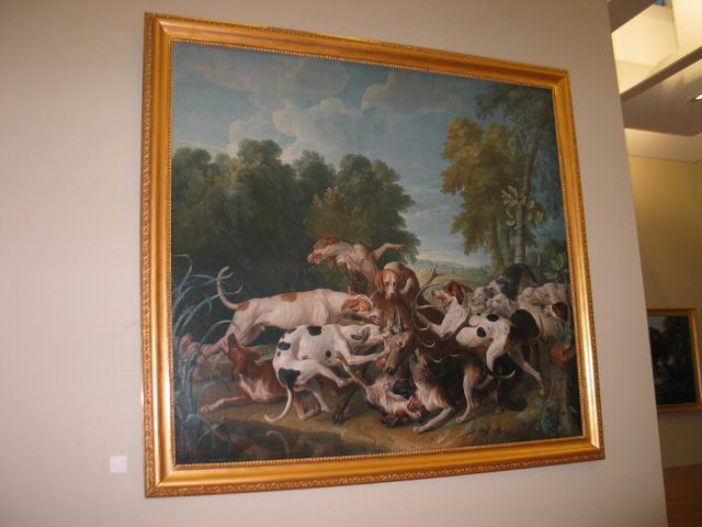Cerf aux abois atteint par la meute, dit aussi Hallali de cerf, Desportes, Alexandre-François, XVIIIe siècle (1700 - 1800)