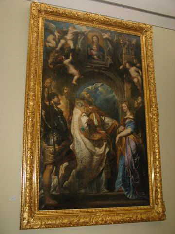 Saint Grégoire pape, entouré de saints et de saintes, vénérant l'image miraculeuse de la Vierge à l'Enfant, dite de Santa Maria in Valicella, Rubens, Petrus Paulus, XVIIe siècle (1600 - 1700)