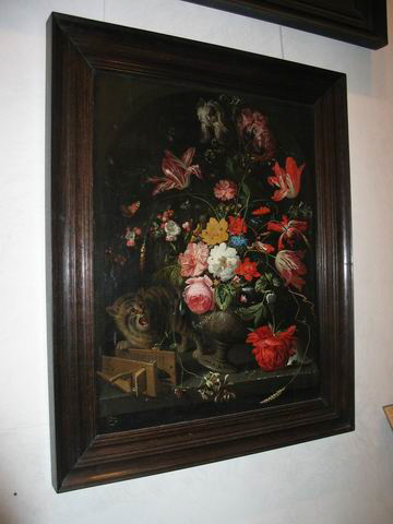 Chat renversant un vase de fleurs, Абрахам Миньон, XVIII век (1700–1800)