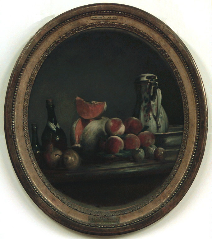 Melon, poires, pêches et prunes, dit aussi Le Melon entamé. Louvre