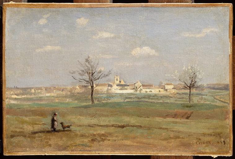 Rosny. Vue du village au printemps., Corot, Jean-Baptiste Camille, 2e quart du XIXe siècle (1839)